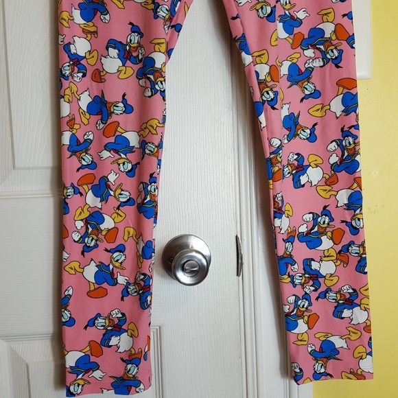 Lularoe Disney Donald Duck Pink Leggings One Size - Picture 5 of 5